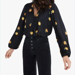 Madewell Black Floral Blouse